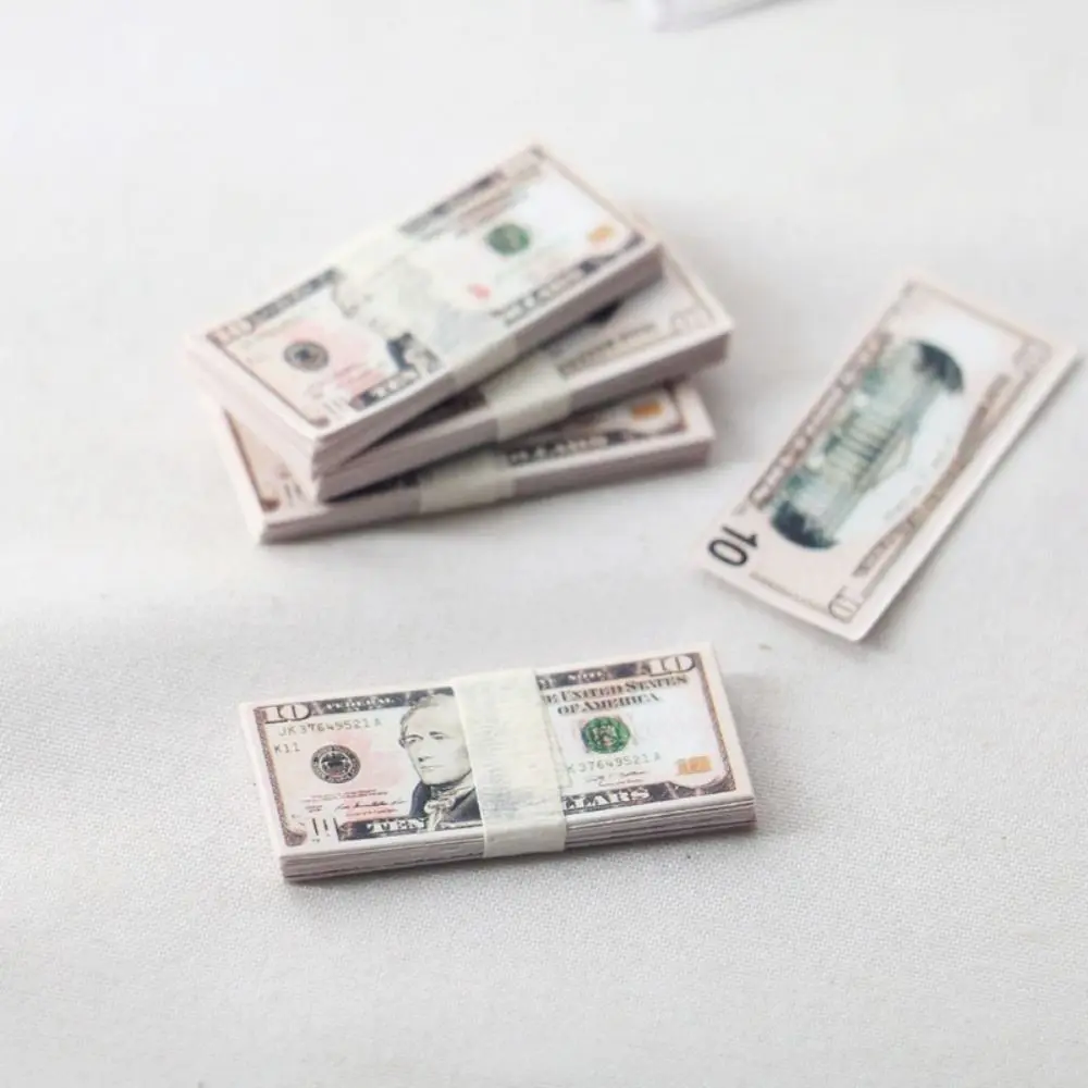 

5 Bundles High Quality 5 Styles Mini Dollars Paper Accessories Cute Banknotes Model 1/12 Dollhouse 1/12 Dollhouse Decoration