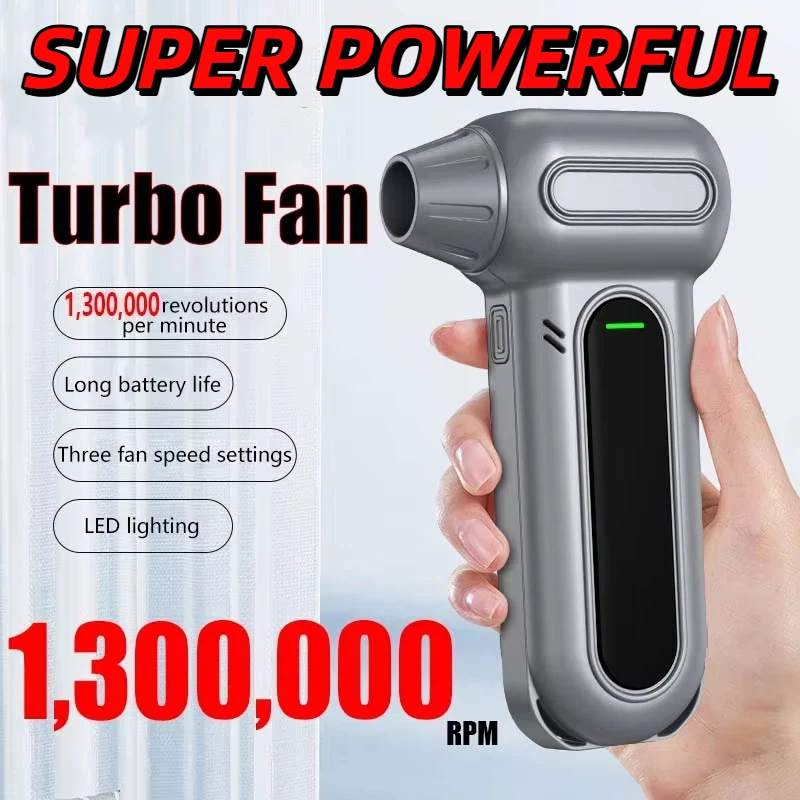 Suuuper 1300000 RPM Electric Air Blower Jet Fan Brushless Motor High-Speed Turbo Violent Fan Rechargeable Powerful Dust Blower