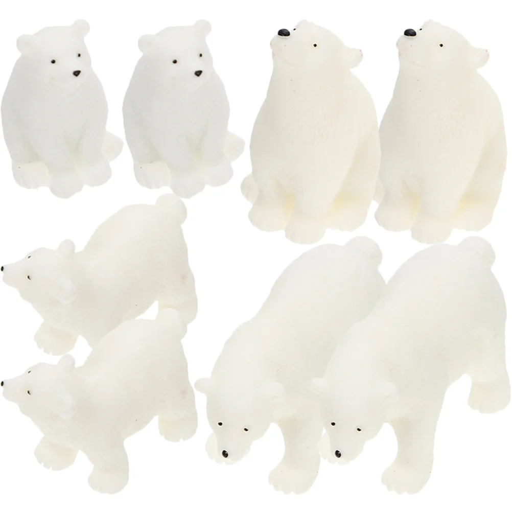 

8 Pcs Decorations Animal Statue Child Bulk Toys Bear Head Wall Resin Animals Model