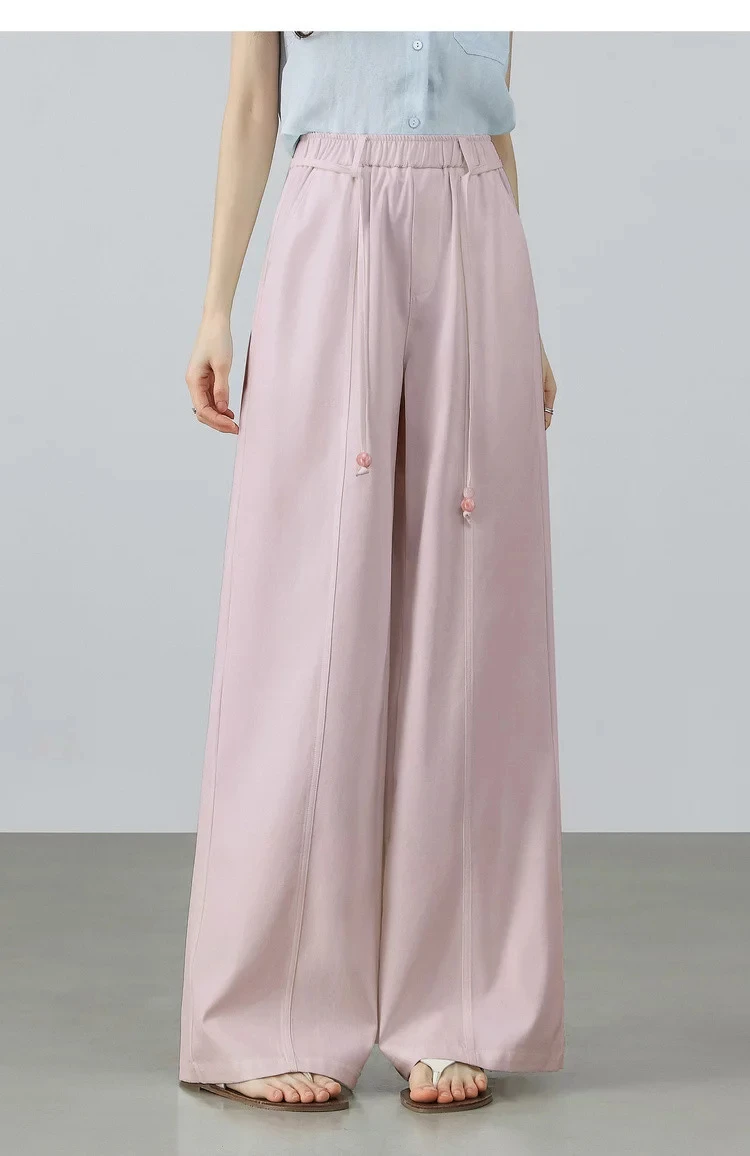 SENTUBILA Damen Sonnenschutz-Hose mit geradem Bein 2026 Sommer Rosa Lässige Pendler-Schlankheitshose mit Gürtel 162KA4017 – Detail 22