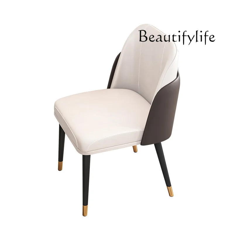 Simple light luxury leather art back chair post-modern home dining chair hotel western restaurant leisure negotiation