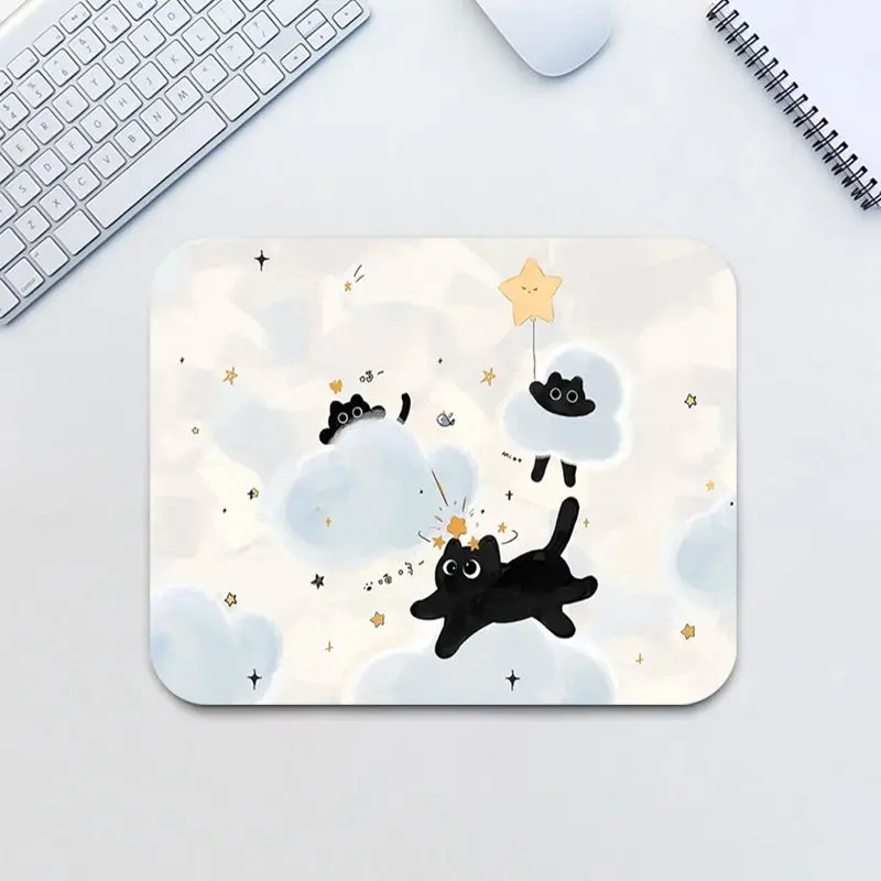 Highly Attractive Adorable Cat Mouse Pad Trumpe Glass Without Locking Edges Mouse Pad Computer Mouse Mat Laptop Deskmat PC