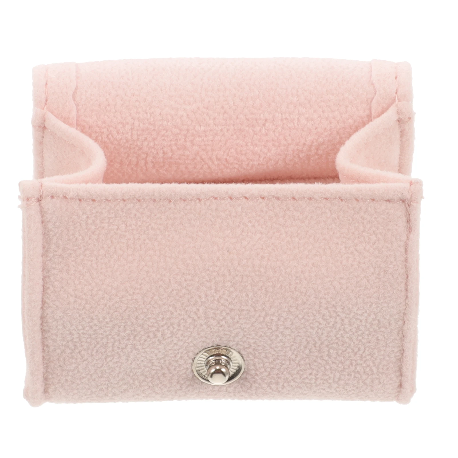 

Travel Ring Box Shallow Pink Portable Jewelry Case Velvet Holder Pouch Dustproof Lightweight Storage Organizer