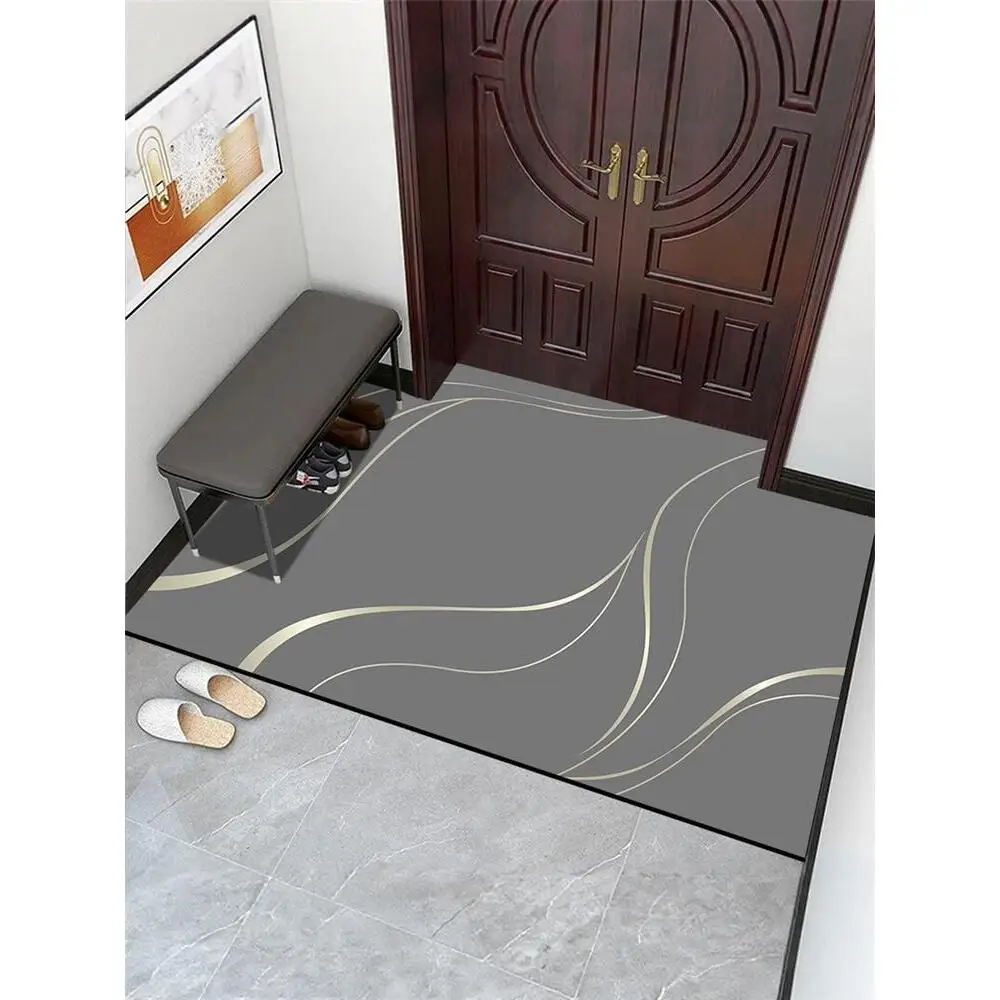 

Water Absorbent Anti Slip Door Mat Entrance Mat Large Area Silicon Dinosaur Pattern Easy Clean Home Decor Rug