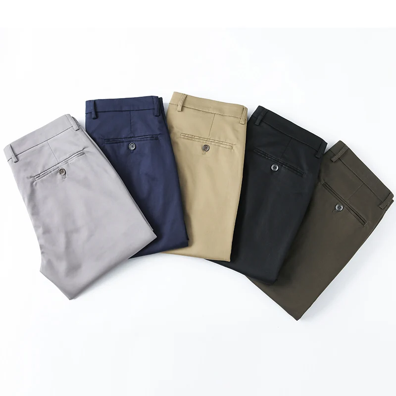 New for Men Fashion Straight Stretch Business Leisure Time Male Clothes Work Wear Trousers Luxury Lyocell Baggy Casual Pants