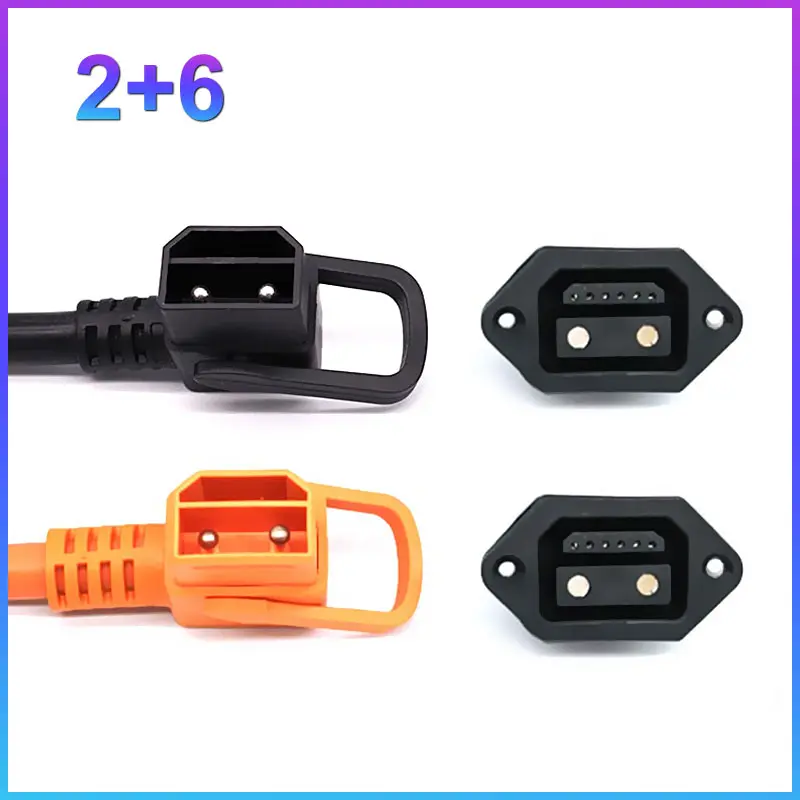 E-BIKE 8Pin 2+6 Battery Connector Scooter Socket Electric Bike Charging Port Cable IP67 30-50A Male Female Plug Batteries Socket