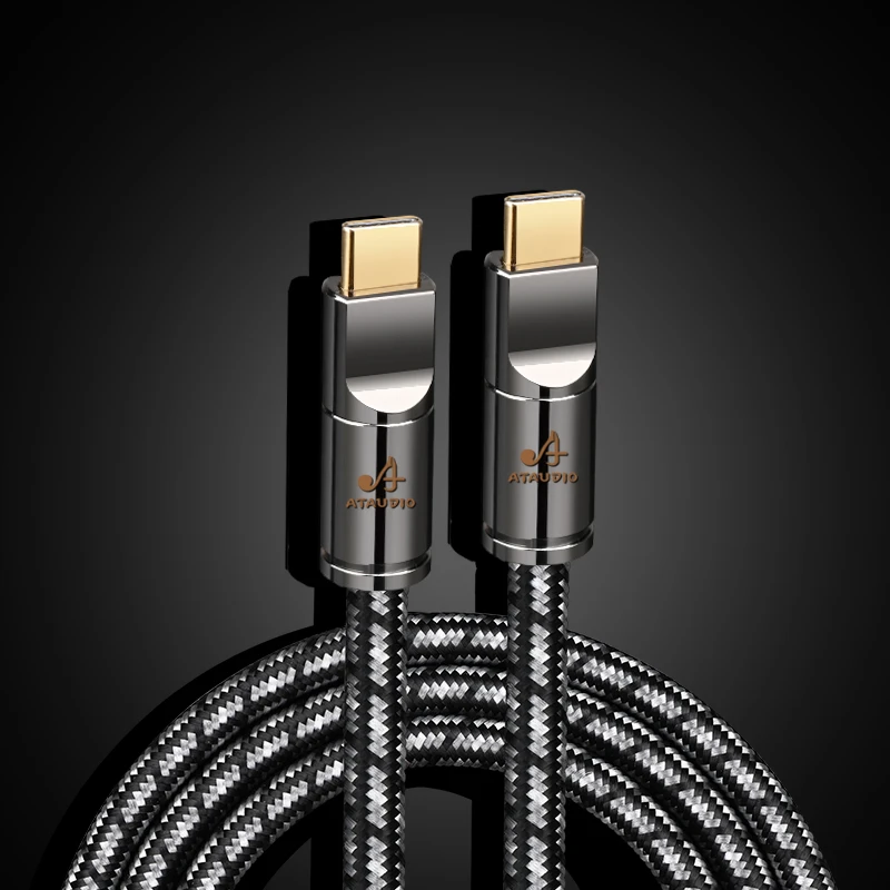 ATAUDIO HiFi-USB-Kabel, hochwertiges 7N OCC USB Typ A auf Typ B, OTG-plattiertes Gold-Audiokabel für PC DAC Mobile 5