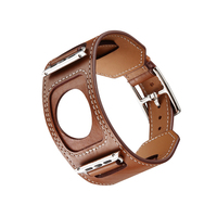 leather Cuff Bracelet strap for apple watch band 45mm 44mm 40mm 49mm 41mm metal classic buckle iwatch series 9 8 7 6 se ultra 2