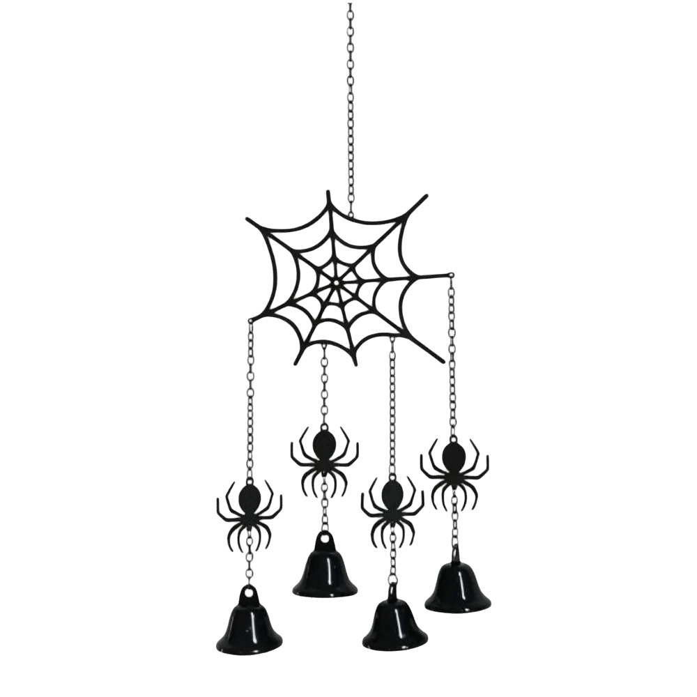 Moon Star Halloween Wind Chimes Pumpkin Spider Halloween Hanging Bell Ornaments Dark Gothic Witch Hat Garden Patio Decoration