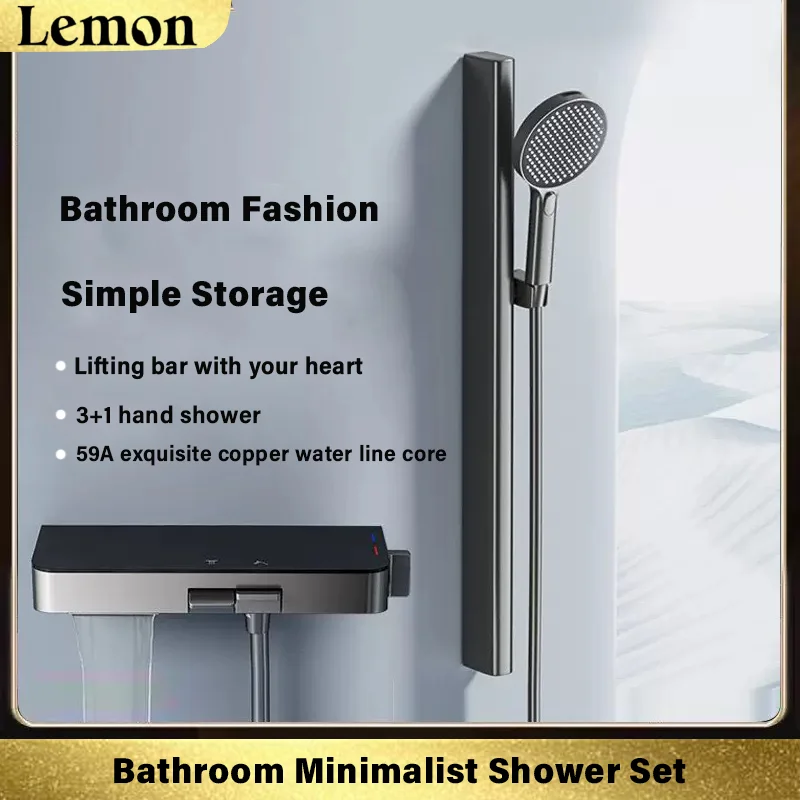 

Bathroom Minimalist Shower Set, Space Saving, Multi-functional Spout, Pressurized Showerhead
