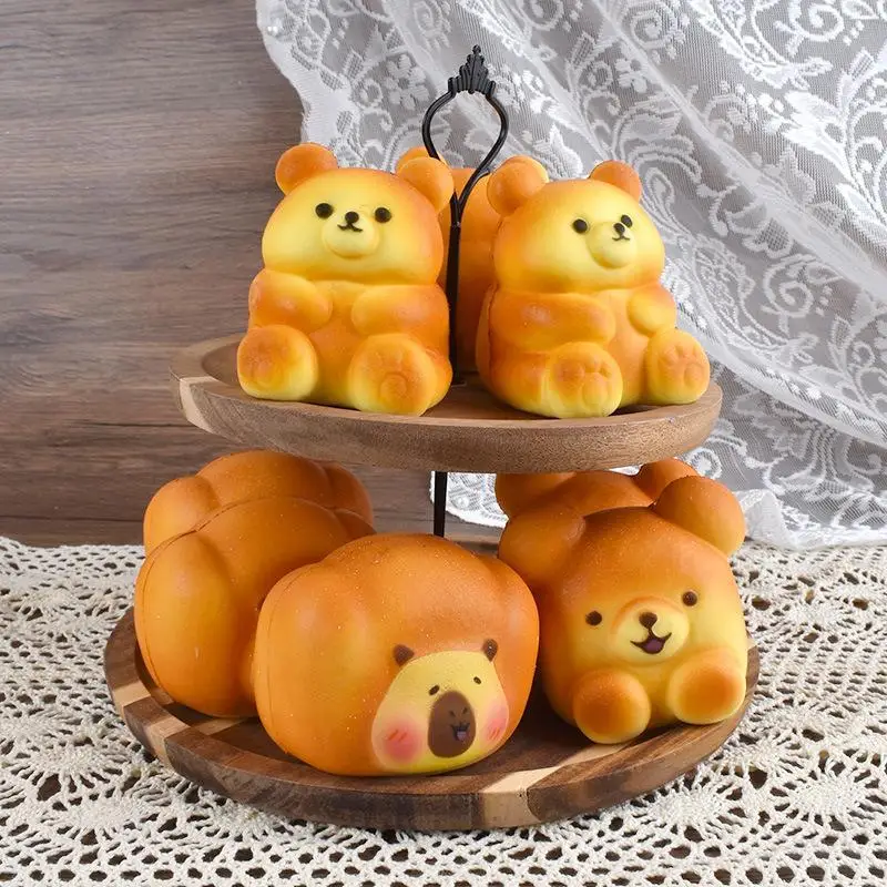 Animal Themed Slow Rebound Simulated Bread Toy PU Wet Soft Feel Kneading Toy Stress Relief Decompression Ornament