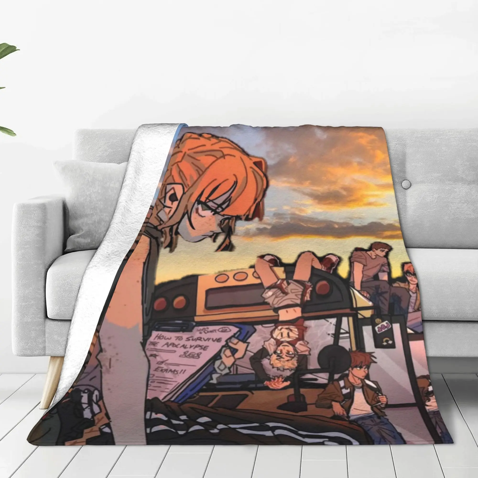 School Bus Graveyard Blanket Spring Autumn   Breathable Ultra-Soft Throw Blankets For Sofa Outdoor  Plush Thin Quilt