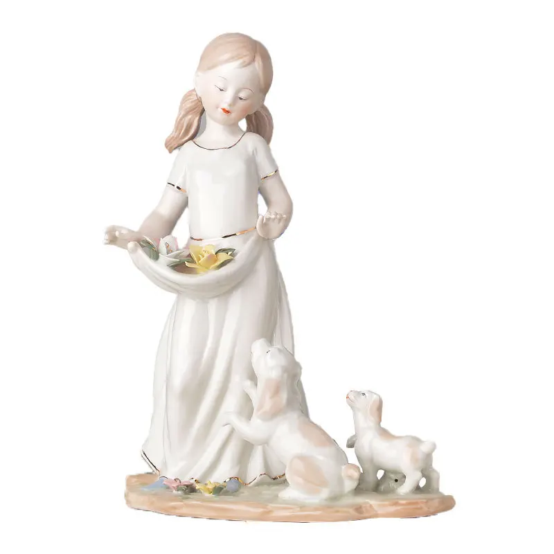 Nordic Ceramic Ballet Girl Sculpture Ornaments Living Room Entrance Wine Cabinet Tabletop Character Display Crafts Birthday Gift