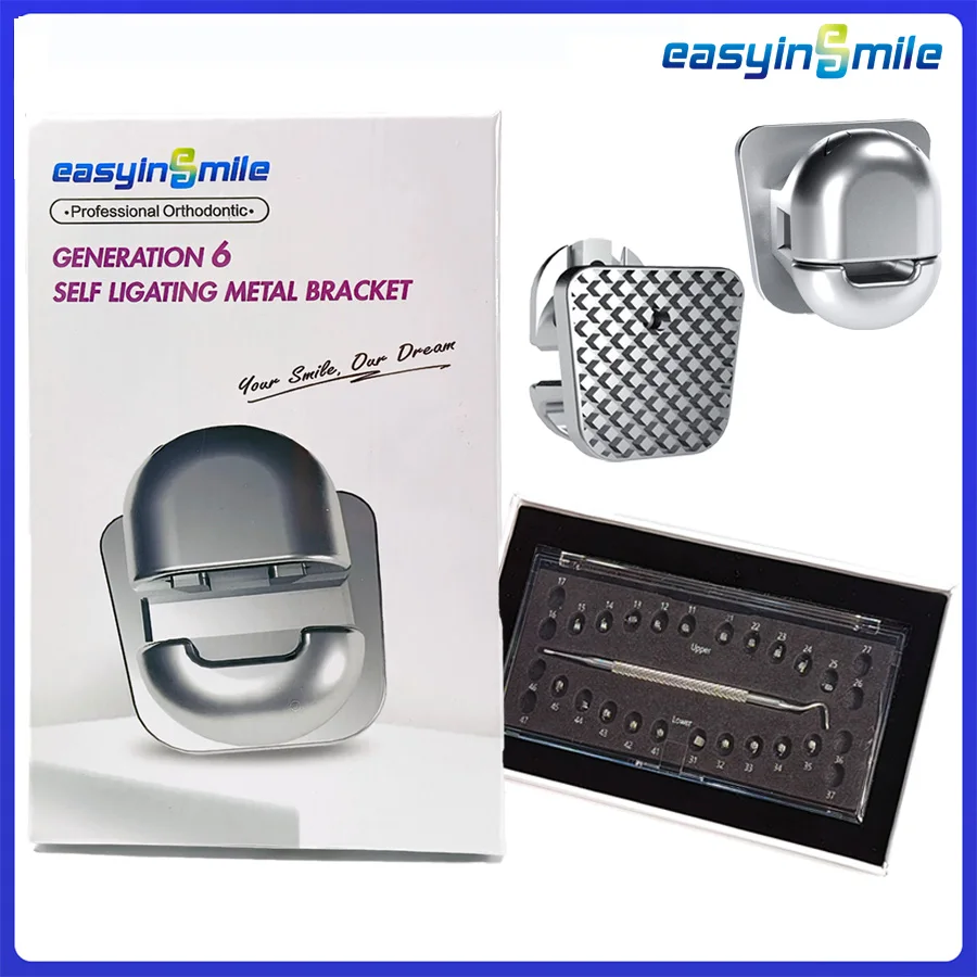 

Easyinsmile Стоматологический материал для металлических кронштейнов Orhto Сферический самолигирующий рот/MBT 345 слот. 022 мини-скобы