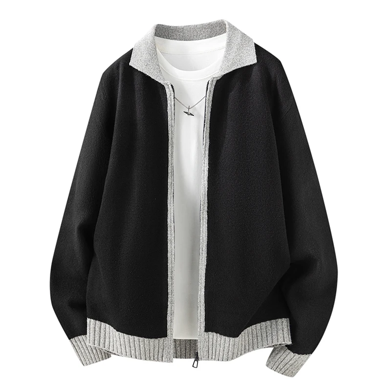 

Мужской вязаный кардиган на весну-осень, повседневная верхняя одежда, модный молодежный свитер свободного кроя с длинными рукавами