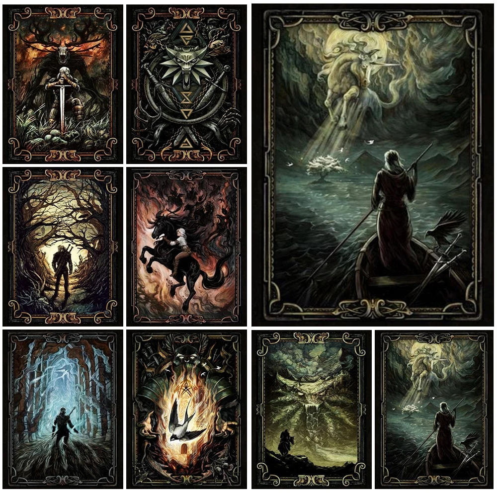 

Witch Wolf Swallow White Wolf Movie Poster Wall Art Canvas Painting Posters and Prints Wall Pictures For Living Room Home Decor