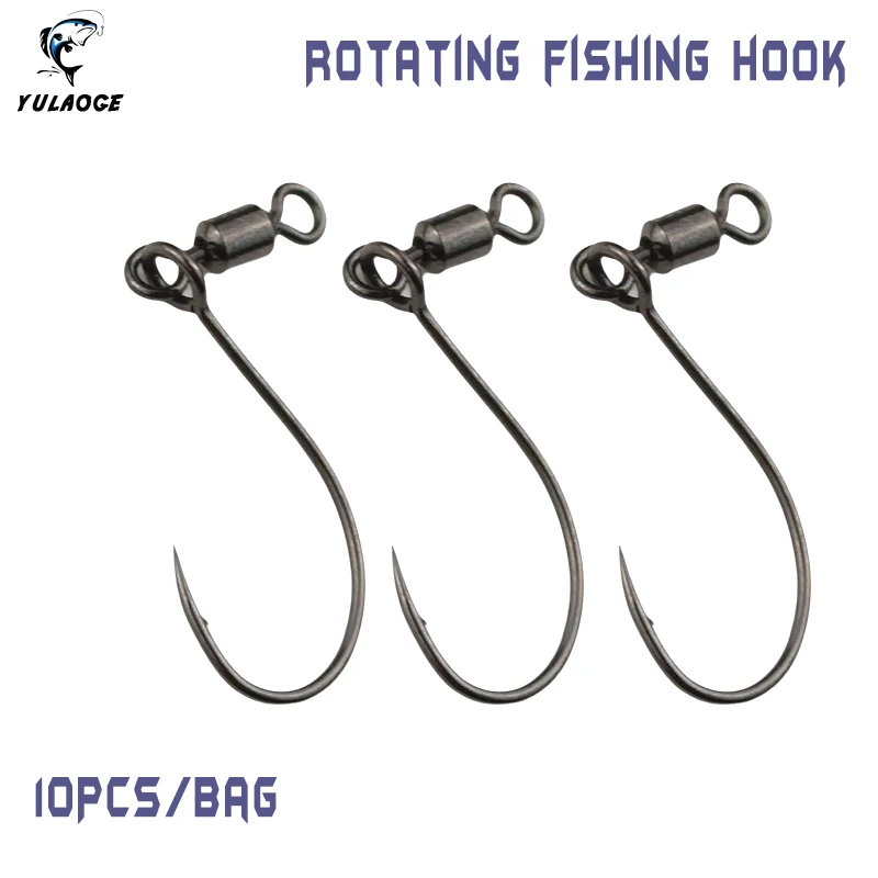 

Soft Worm Fishing Hook Drop Shot Fishing Hooks High Carbon Steel For Carp Bass Swivels Fishing 8-shaped Ring Fishing 10PCS