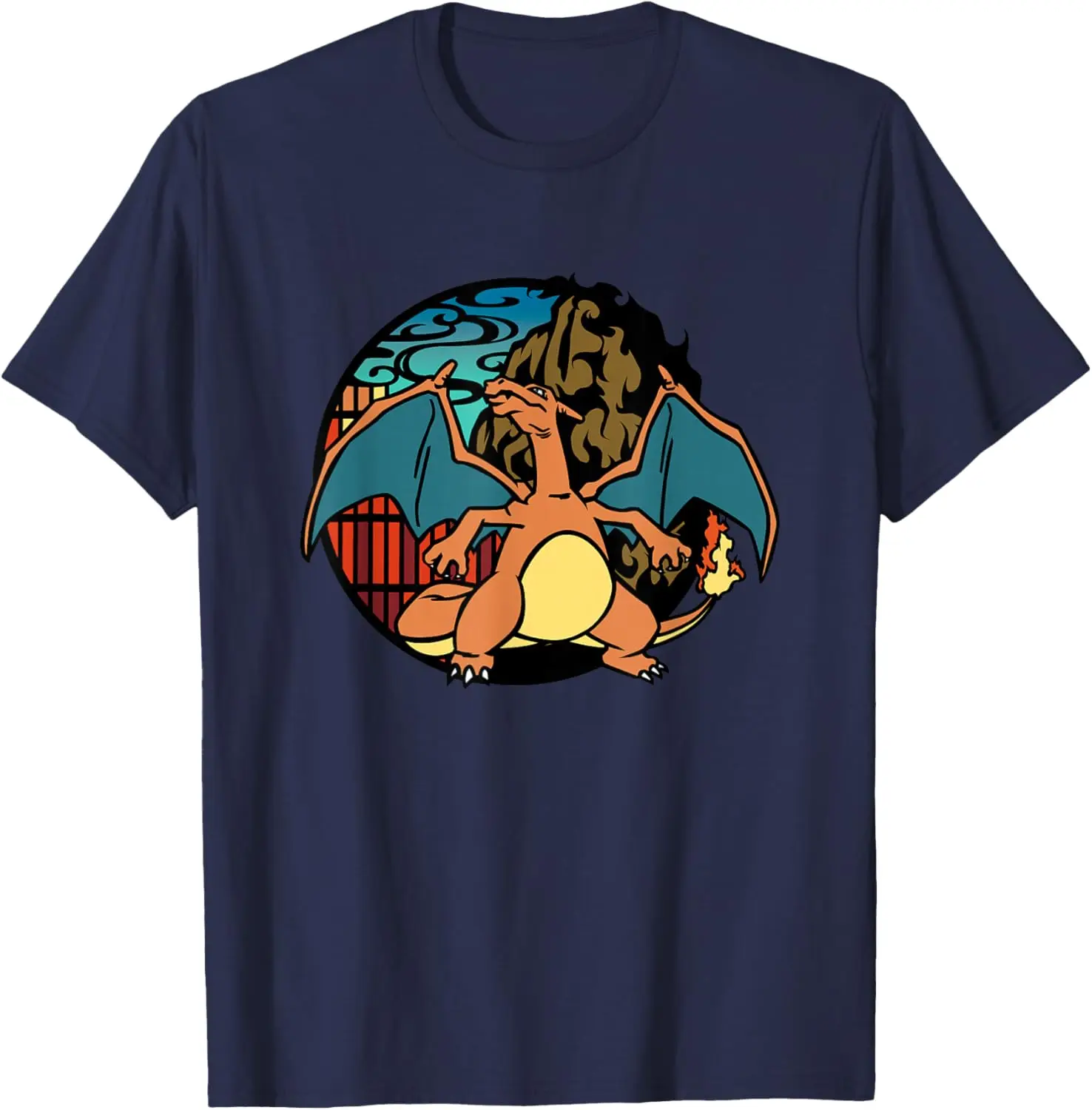 Pokémon Epic Charizard Ready To Fight Big Chest Badge Logo T-Shirt S-6XL
