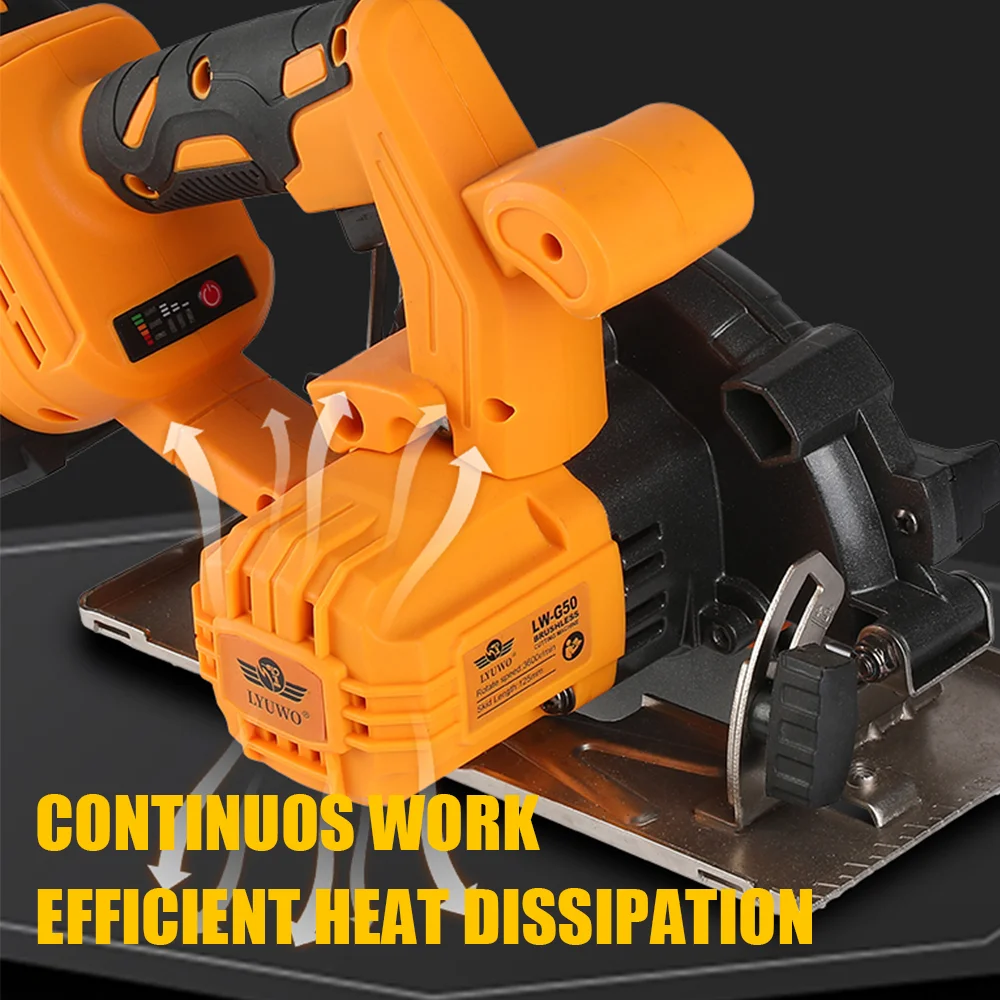 Brushless 7Inch 144mm Mini Electric Circular Saw Cordless 0-45° Adjustbale Woodworking Power Garden Tool For Makita 20V Battery