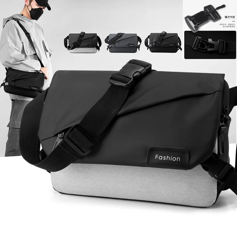 

Nylon Waterproof Men's Casual Messenger Bag Commuter Sling Shoulder Bag Large Capacity Multifunctional Crossbody Travel Work Bag