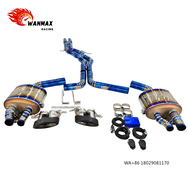 

Titanium Exhaust Valved Exhaust Muffler Exhaust System for 2010-2017 RS4/RS5 B8 B8.5 4.2L