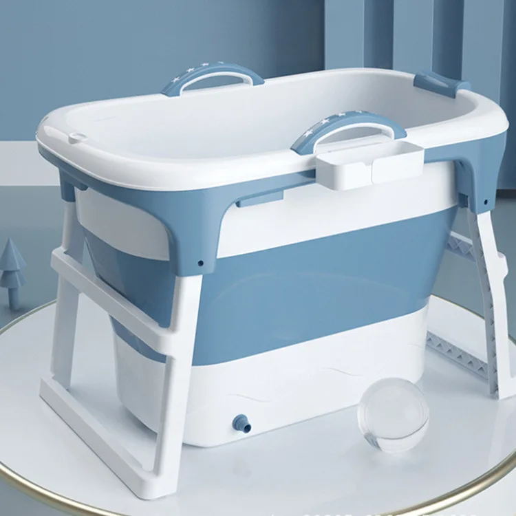 

Thickened adult high bucket bath folding bathtub plastic bath bucket bath bucket adult bathtub can sit wholesale.