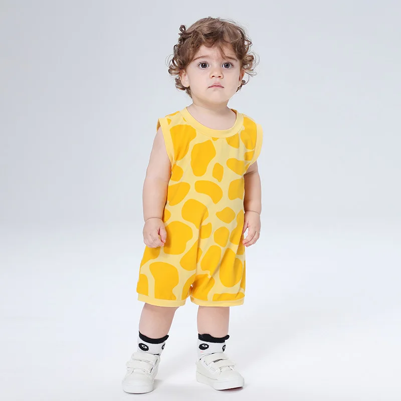 Giraffe Baby Boy Girls Clothes Rompers Kawaii Summer Bodysuit Cotton Sleeveless Child Overall Jumpsuits Casual Crawling Suit
