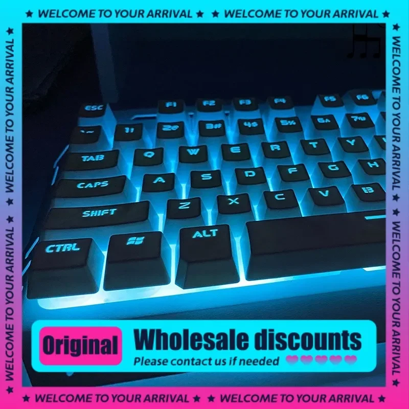 

2024 New Wired Mechanical Keyboard Metal Panel True Mechanical Feel Dual Color Injection Molded Suspended Keycap Light Effect