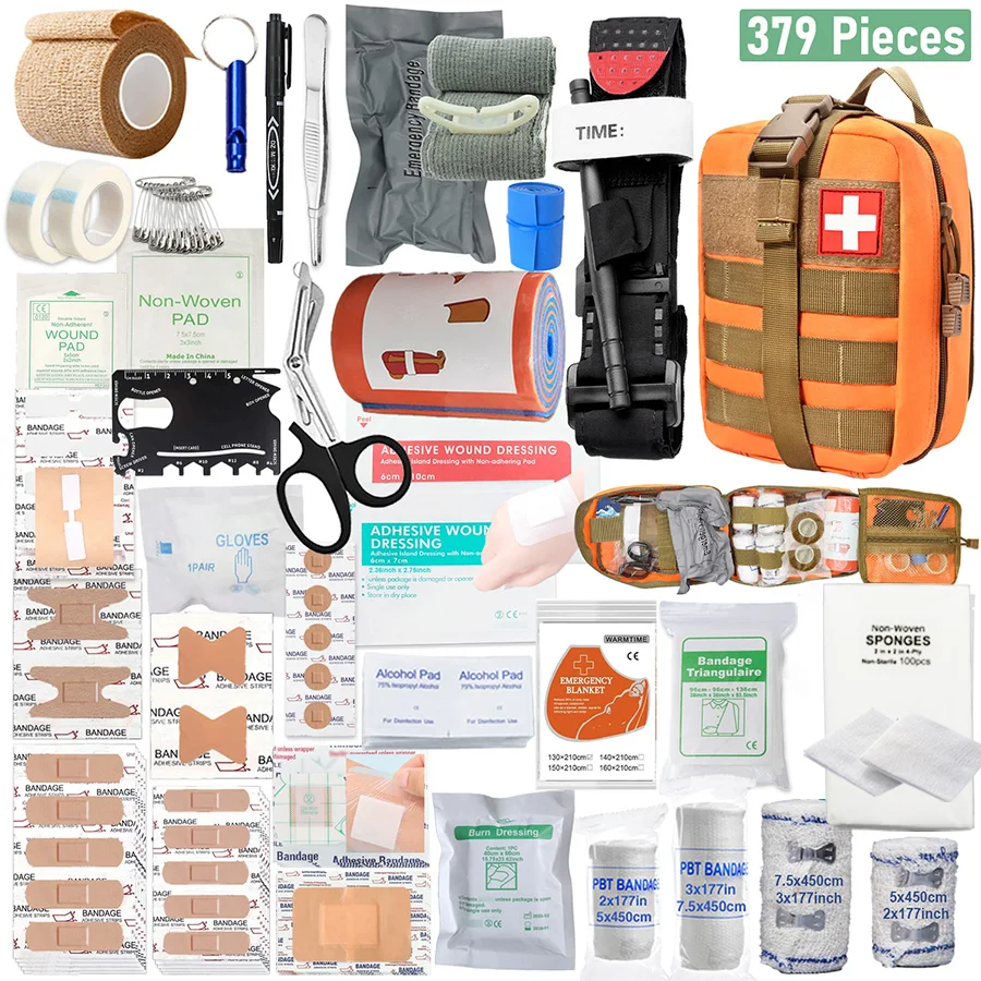 379-teiliges tragbares Erste-Hilfe-Set, Notfalltasche für Zuhause, Outdoor, Reisen, Camping, Jagd, Wandern, multifunktionales Bergsteiger-Set – Detail 2