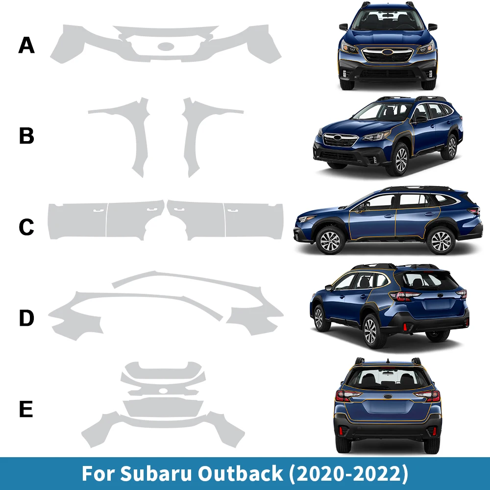 

KUNGKIC для Subaru Outback 2020 2021 2022 Защитная пленка для краски, предварительно отрезанная пленка PPF, прозрачный бюстгальтер против царапин, чехол для кузова автомобиля мил