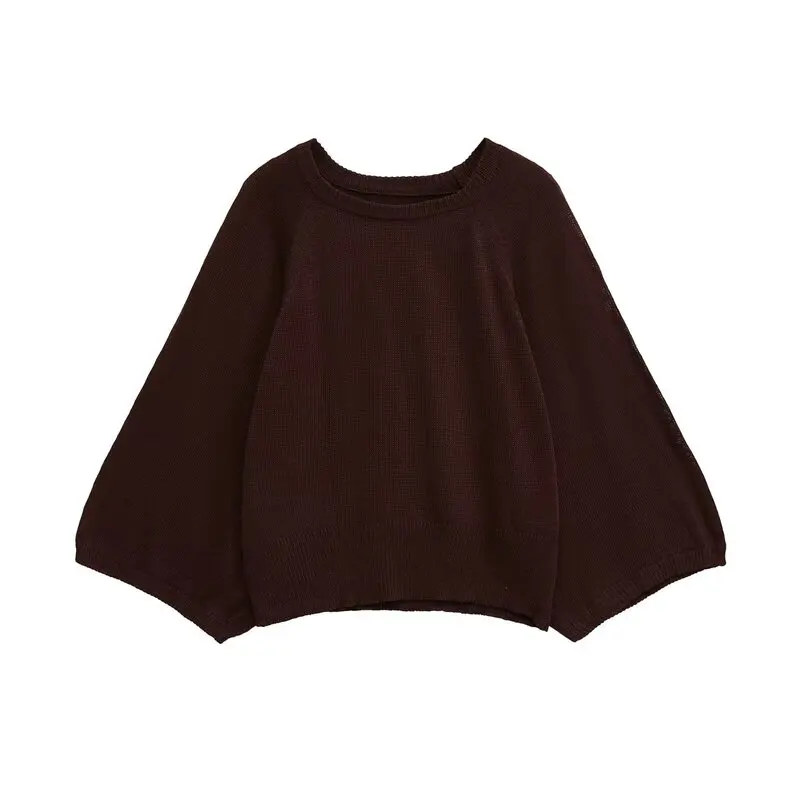 

Faionable round Ne Knitwear Wide Sve Simple Elegance New Summer 2025 Women's Clothing Commute Sle Loose Fit Long Sve