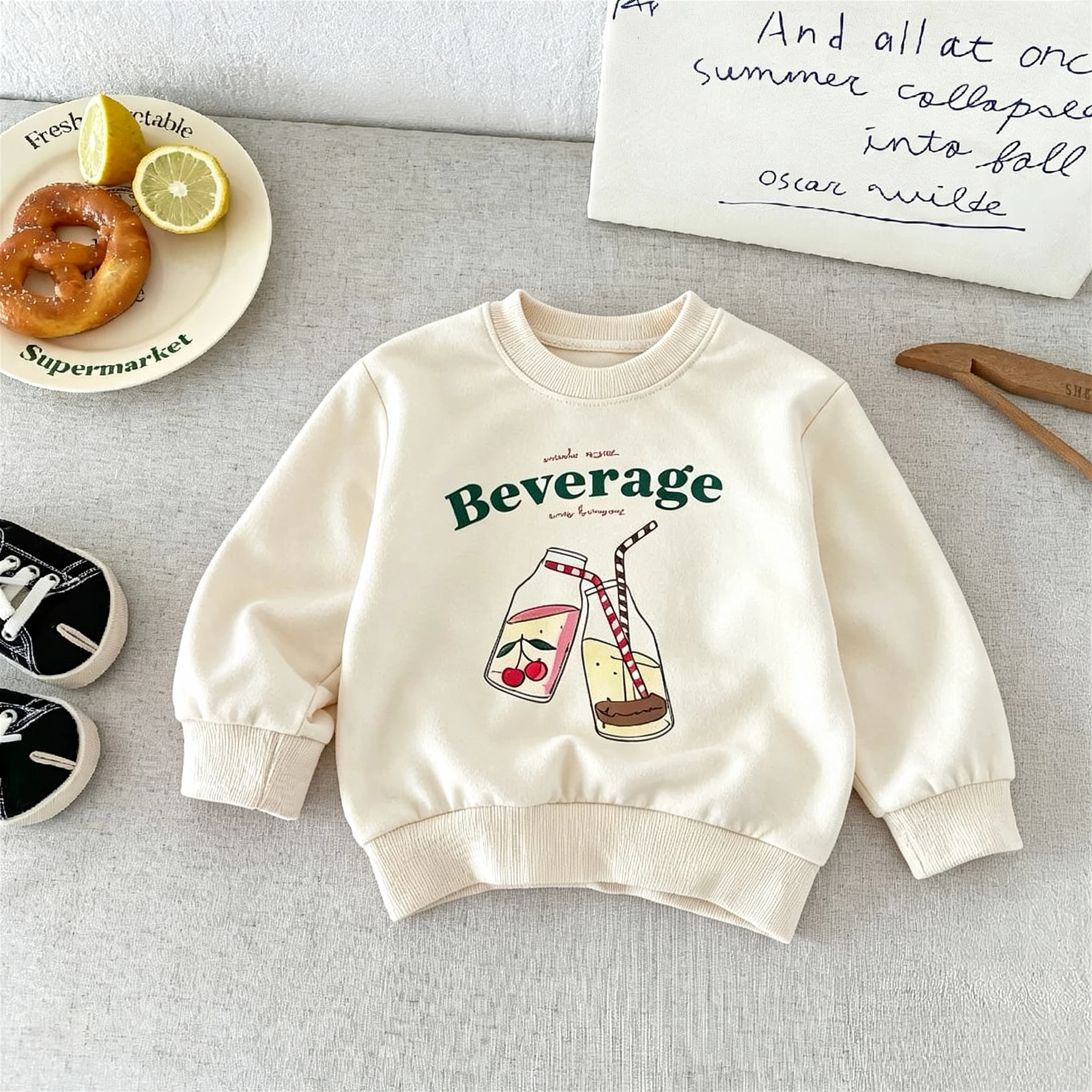 Baby Boys And Girls Clothing Autumn Sweatshirts Tops Children's Long Sleeve Round Collar Hoodie Kids Costume Casual Sweatshirt