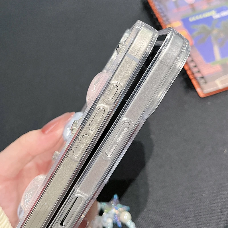 Wunderschöne, farbenfrohe 3D-Stern-Glitzer-Handyhülle für iPhone 16 18 Pro Max 17 Air 15 13 12 11 14 Plus mit transparenter Rückseite – Detail 17