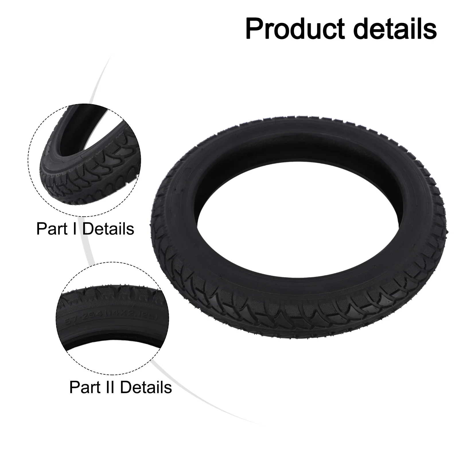 Can Be Used For Long Time 14inch Road Outer Tire 14x2.125 Tire Wear-resistant Lightweight Not Easily Damaged For E-bike