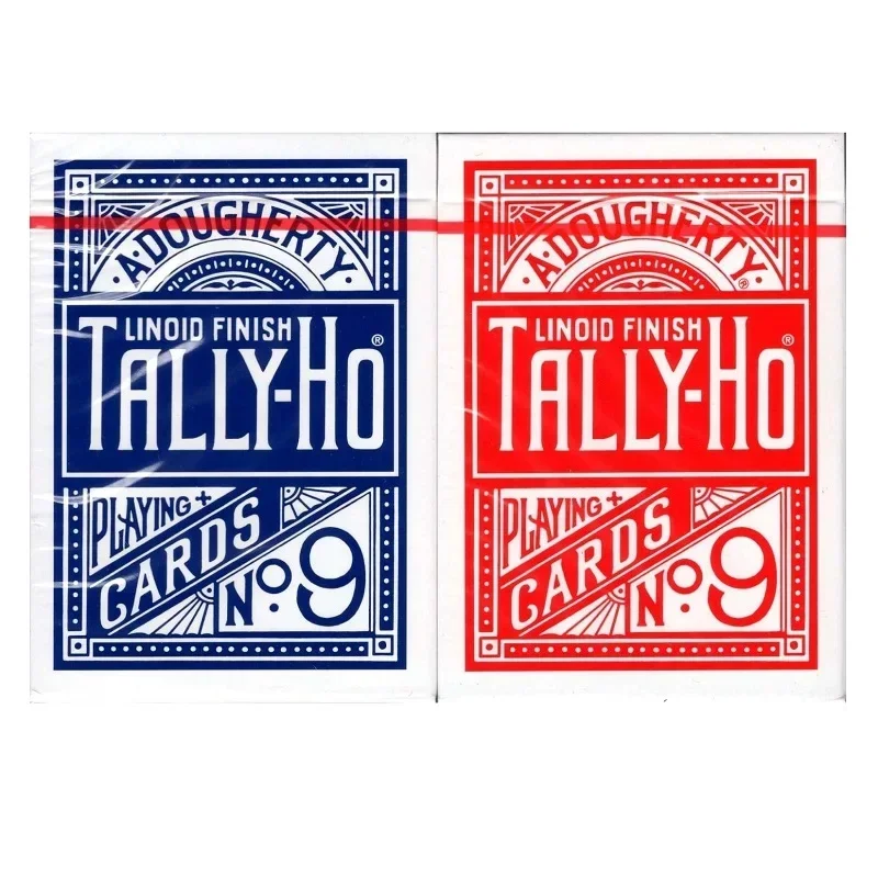 Tally-Ho No.9 Playing Cards USPCC Fan/Round Back Deck Poker Size Magic Card Games Magic Tricks Props for Magician Bicycle Cards