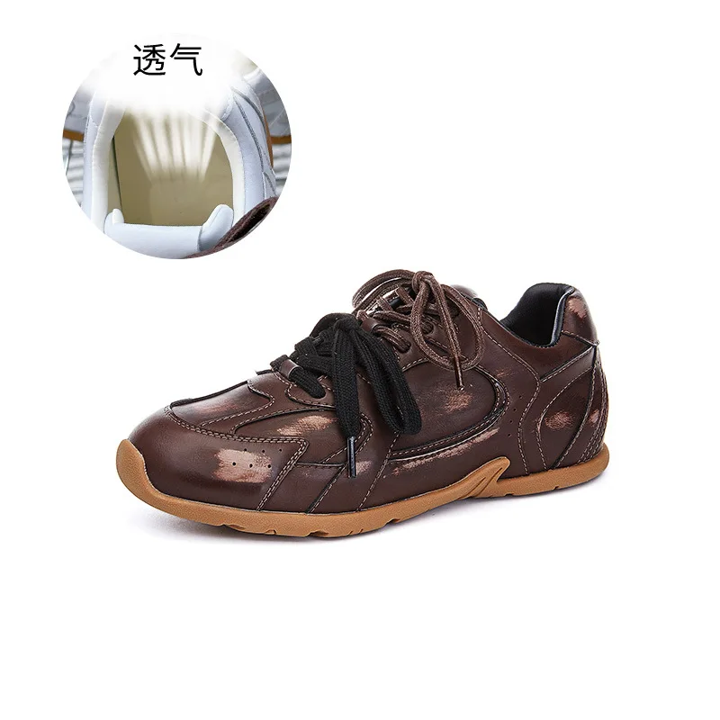 2025 Spring New Flat bottomed Retro Forrest Gump Shoes Sports Dad Shoes Casual Versatile Women's Shoes