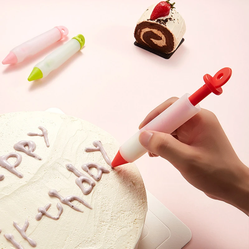 4-head silicone cake cream decoration pen, chocolate sauce, writing pen, cookie baking tool