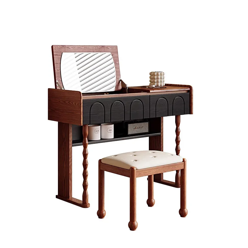 

#Antique Style Elegant Vanity Dressing Table Bedroom Furniture Girls Makeup Vanities Hair Mirror Dressers