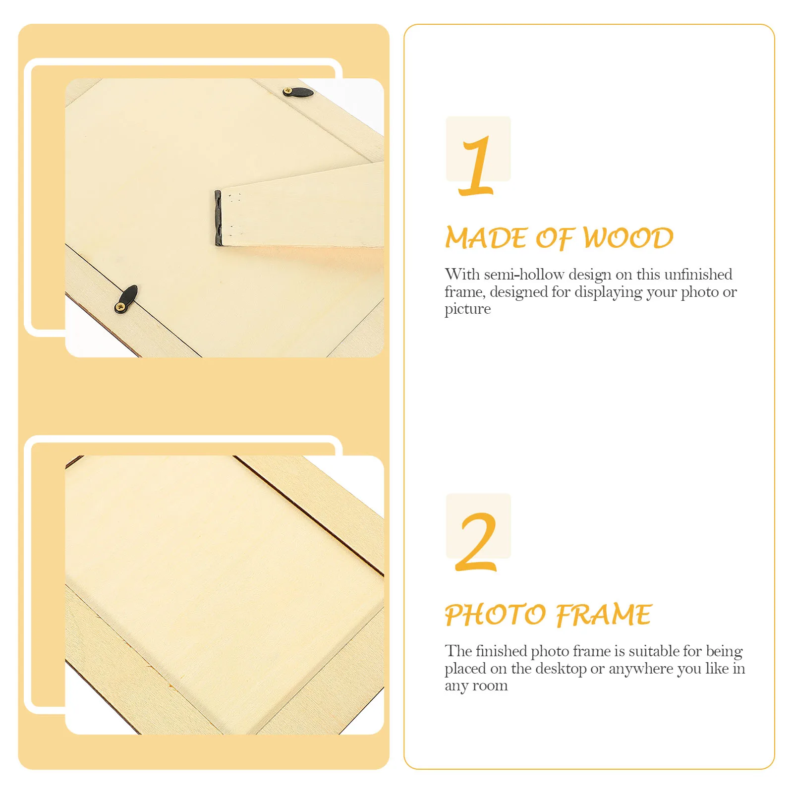 6 stücke Holz Foto Rahmen Kit Diy Ton Form Für Kinder Unvollendete Handwerk Set Desktop Decor Foto Halter Machen Liefert