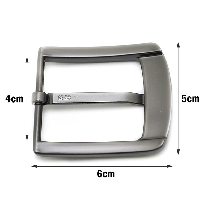 Metal 4cm Belt Buckle Men\'s Casual End Bar Heel bar Single Pin Belt Half Buckle Leather Craft Jeans Webbing fit for 35-40mm belt