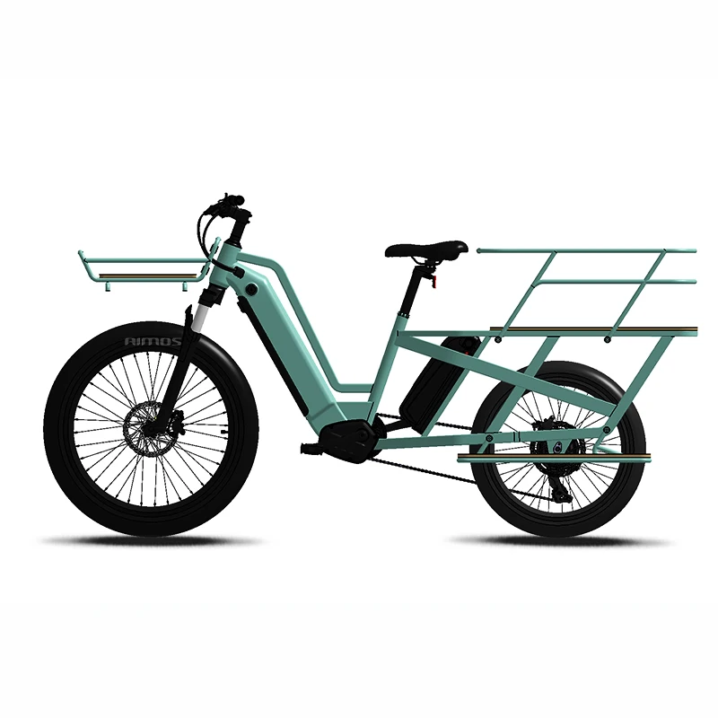 26-Inch Cargo Electric Bike Integrated Lithium Battery Aluminum Alloy 7 Speeds Brushless Featuring Children's Seat Big Rack