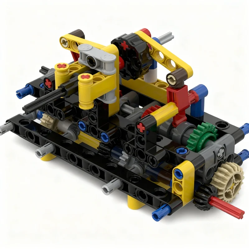 139pcs MOC Another 4 Speed Sequential Gearbox Technical Model Building Blocks Brick Birthday Creative Craft Education Display