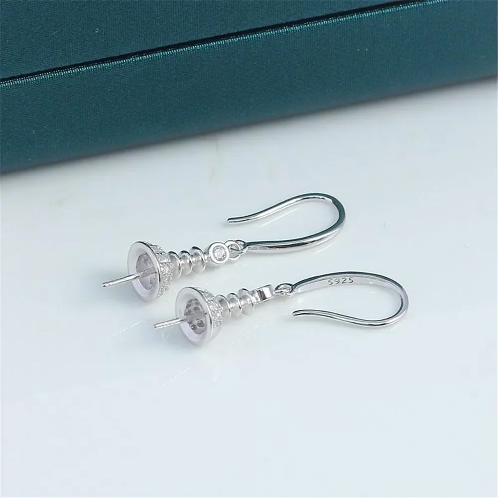 

S925 Sterling Silver Pearl Earring Settings DIY Jewelry Making Supplies Blank Earring Posts for Handcrafted Accessories No Pearl