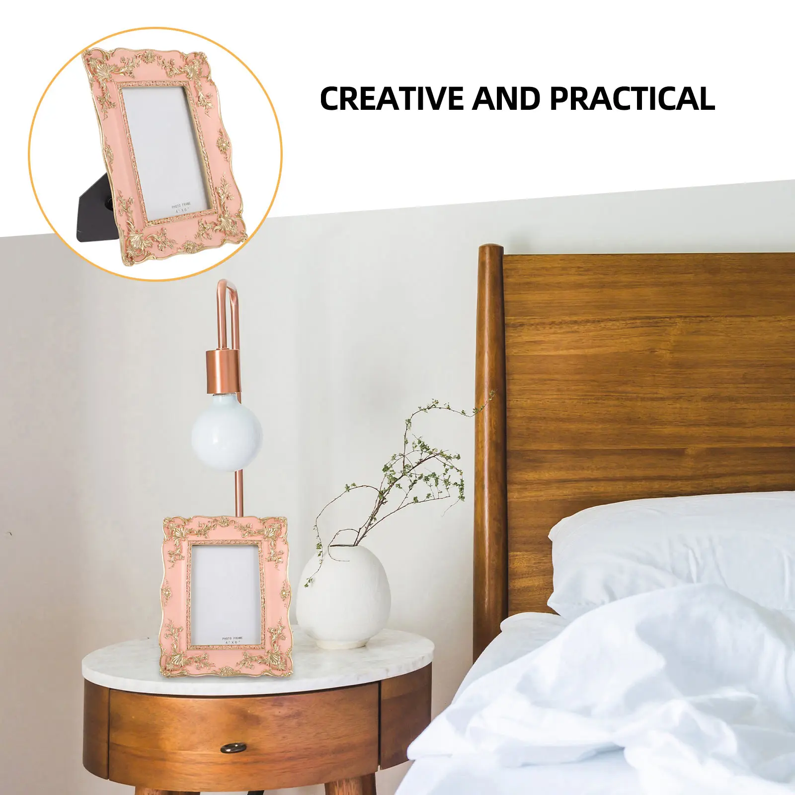 

Photo Frame Ornament Desk Retro Picture Plant Specimen Display Resin Vintage Home Decor