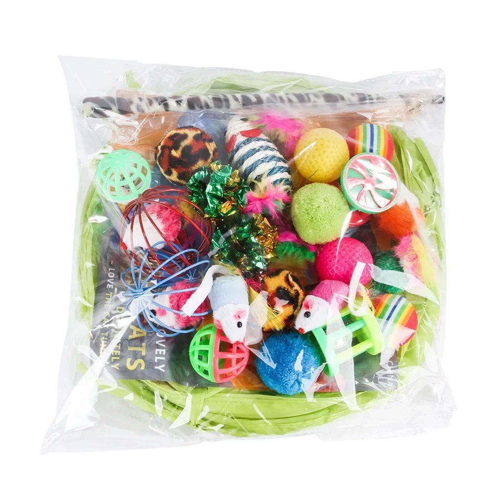 Kitten Toys Variety Pack, Pet Cat Toy Sets, Funny Stick, Sisal Mouse, Bell Ball, Combination Toys, Pet Supplies, 7-30Pcs Set