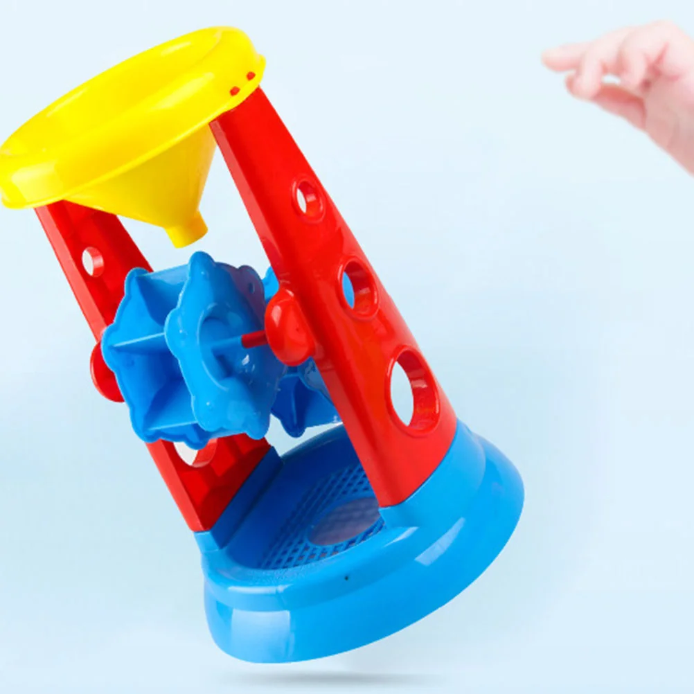 5PCS Plastic Beach Toys Set Sand Bucket Toy Sand Clock for Beach Kids Playing Outdoor Plastic Toy