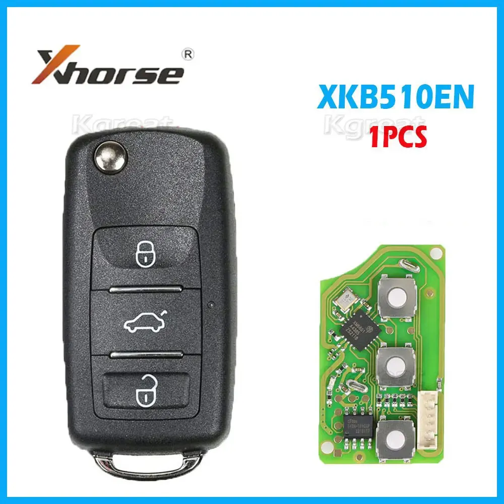 سلك Xhorse-XKB510EN مفتاح بعيد عالمي ، 3 أزرار مفتاح السيارة ل VVDI VVVDI2 ، أداة (النسخة الإنجليزية) ، 1 قطعة لكل مجموعة