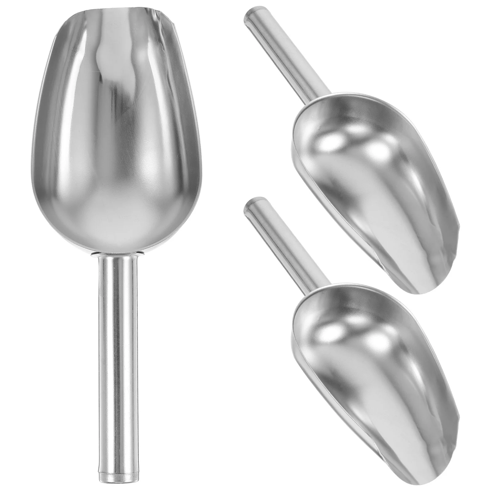 

3 шт., совок для льда из нержавеющей стали, сверхмощный традиционный совок для кубиков льда, рисовых орехов, конфетной муки, многофункциональная металлическая лопата для еды