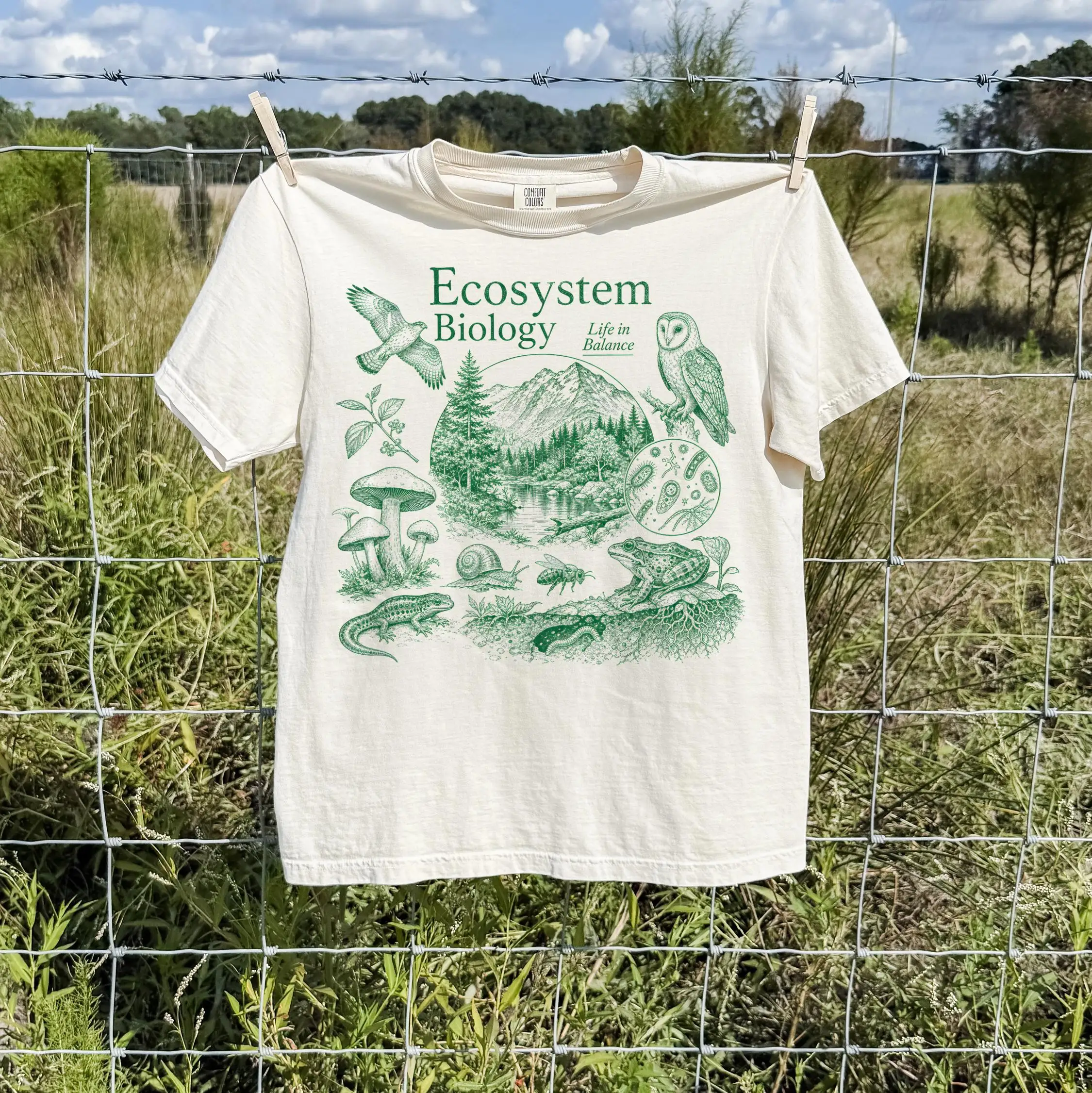 Ecosystem Biology T-Shirt, Vintage 90s Ecology Nature Tee, Environmental Science Graphic Unisex Shirt, Academic Earth Lover Gift