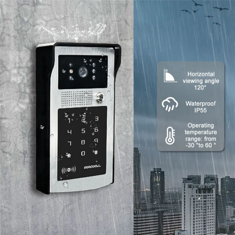 B50B-ワイヤレス WIFI ビデオドアベルシステム Tuya スマート 1080P 屋外カメラ RFID カード EU プラグドアホン